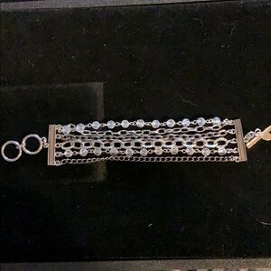 Cookie Lee Multi Strand Bracelet Silver Links